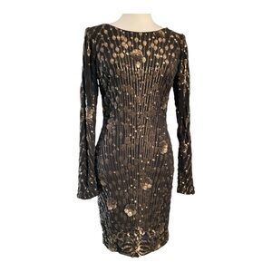 Dress the Population Black Sequin Dress Size L